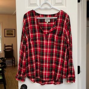 Bass Red Plaid Long Sleeve Button Down - Size L